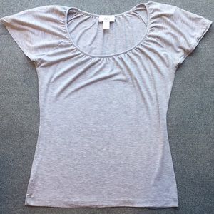 Loft Ann Taylor Heather Grey Flutter Sleeve Top S
